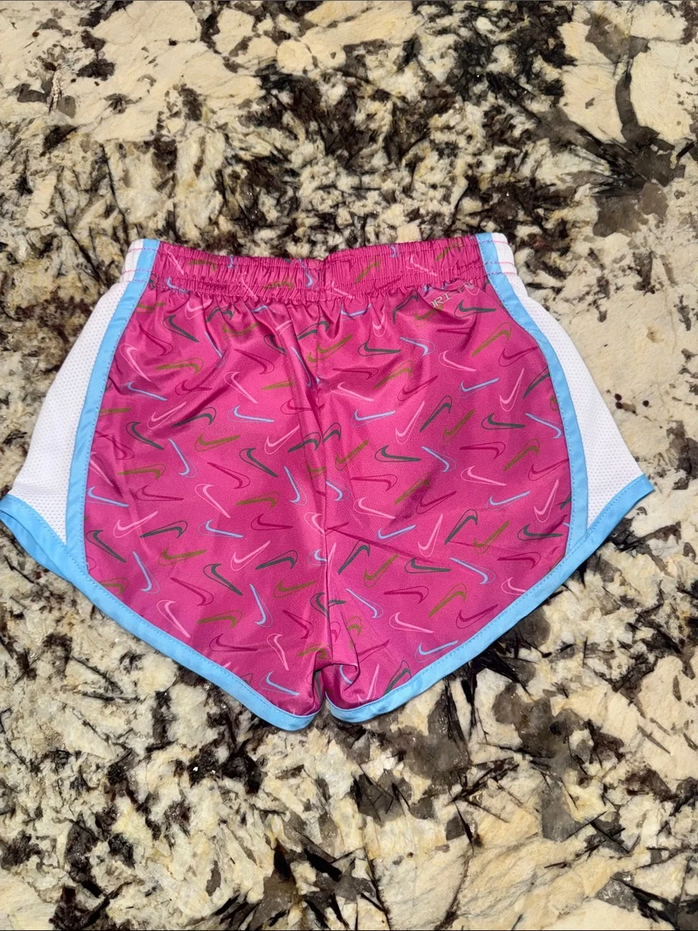 Nike Pink Swoosh-Print Girls' Athletic Shorts-Brand New With Tags
